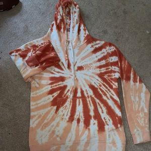 orange tye dyed ivory ella hoodie